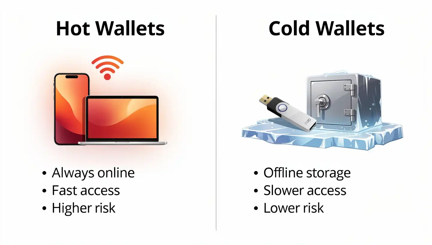 Hot wallets vs cold wallets