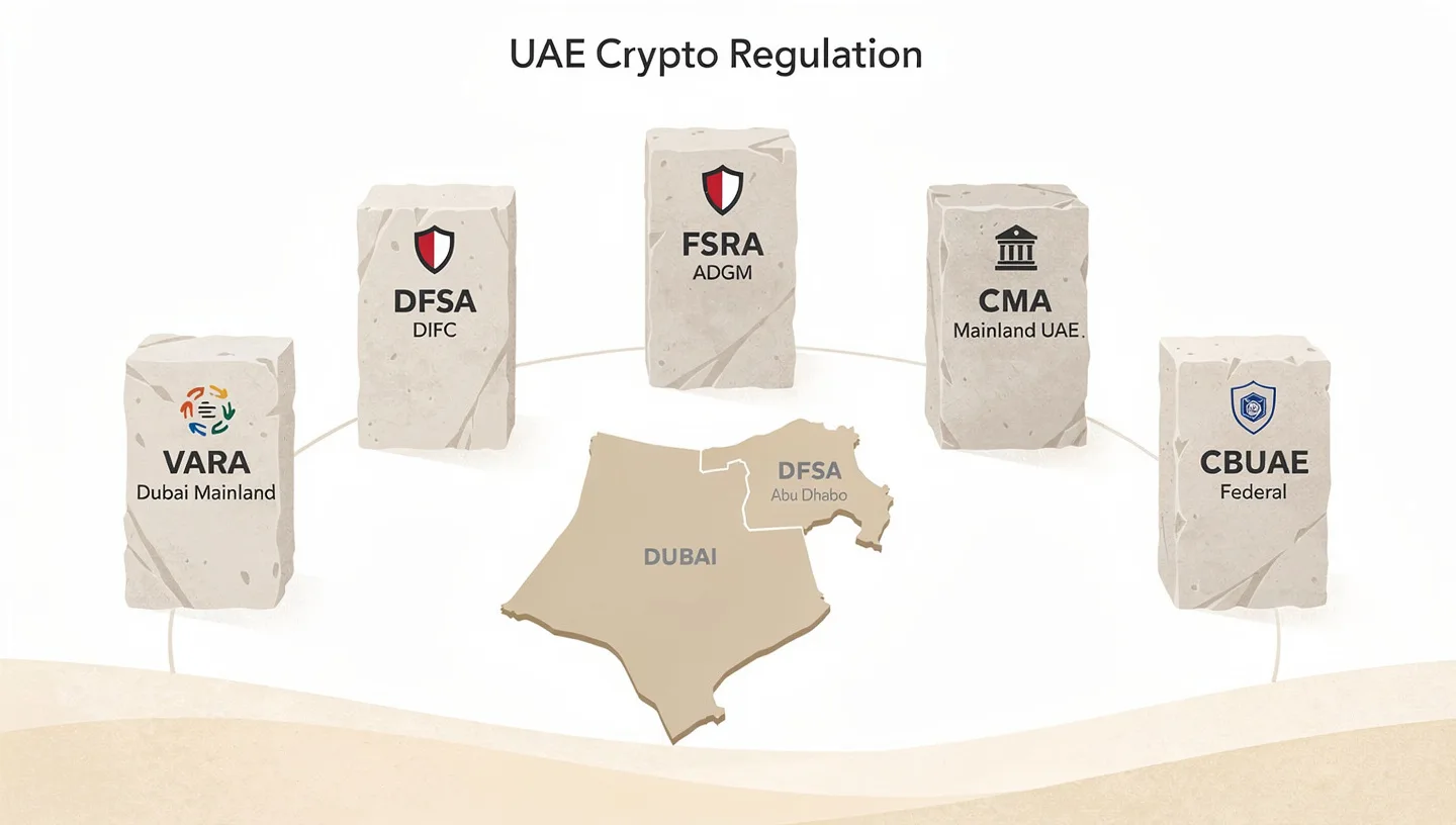 How UAE Crypto Regulation Is Structured The Five Regulators