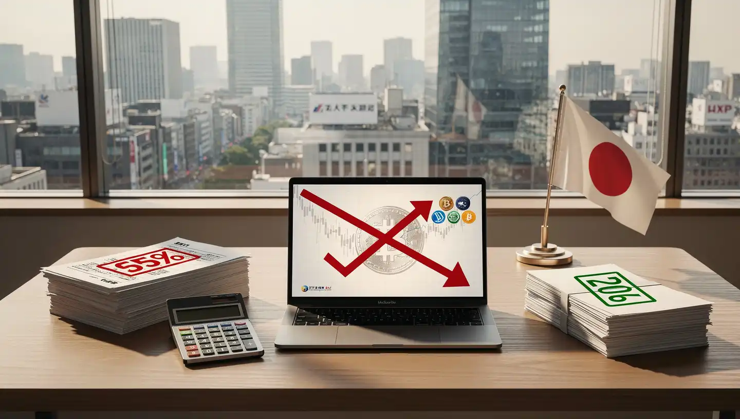 Japan crypto tax from 55% to 20%