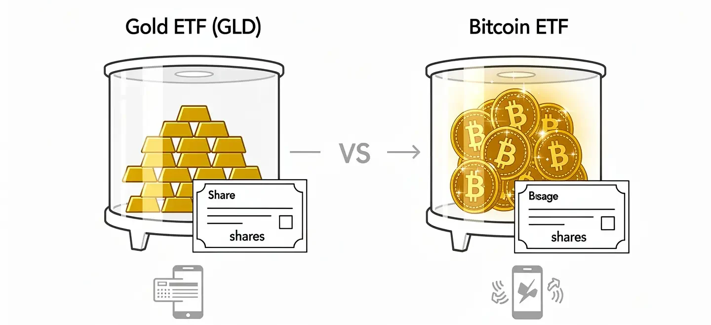 Bitcoin ETF vs gold ETF
